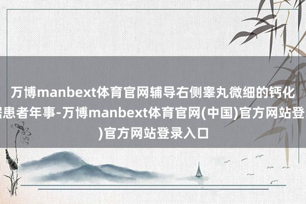 万博manbext体育官网辅导右侧睾丸微细的钙化;证据患者年事-万博manbext体育官网(中国)官方网站登录入口